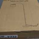 Arc Floor Lamp, Modern Floor Lamp for Living Room with Adjustable Head, Tall Pole Lamp with On/Off Pedal Switch, Over Couch Arched Tall Standing Light for Reading, Bedroom, Office (Silver)