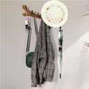 Coat Rack Wall Mount with 5 Flip Down Hooks - Wood Coat Rack Wall Mount for Entryway Bathroom Bedroom, Hanging Wall Hook Rack, Foldable Wooden Wall Mounted Coat Rack for Small Spaces (Walnut Brown)