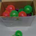 Civaner 24 Pcs Light up Balls LED Flashing Spiky Bouncy Balls 2.56 Inch Sensory Toys Bulk Light up with Rope Flash Squeaky Rubber Fidget Toy Spiky Party Favors for Rewards Gifts, 6 Colors