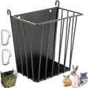 LUAVIARU Upgrades Rabbit Hay Feeder  Guinea Pig Hay Feeder  Metal Frame Hay Rack with Adjustable Hook  Less Wasted  for Guinea Pigs  Chinchilla Bunny Cage Accessories  Bunny Feeder