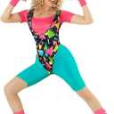 Morph 80s Workout Outfit for Women 90s Retro Workout Outfits 80 s Aerobics Outfit Halloween Costume for Womens (Small)
