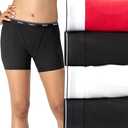 Hanes Women's Mid-Thigh Boxer Brief Pack, Stretch Cotton Underwear, 4-Pack S