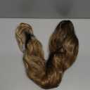 FESHFEN Claw Clip Ponytail Extensions - Long Pony Tail Hair Piece Wavy Curly Synthetic Hairpieces for Women, Ombre Brown Mix Blonde 30 inch
