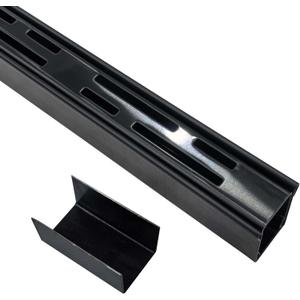 Black Channel Drain 1-1/4" Wide x 3' 3-5/8" Sections x 1 Pc,Outdoor Pool Deck Drain Channel 304 Stainless Steel with Coupling,Pool Drain for Concrete/Paver/Patios/Walkways