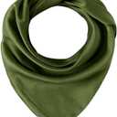 Bellonesc Women's Scarfs 100% Silk Small Square Scarves 21" x 21" Real silk Hair Scarfs Neckscarfs for Women (Army Green)