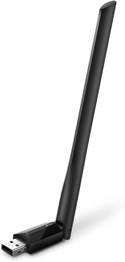 TP-Link AC600 USB WiFi Adapter for PC (Archer T2U Plus)- Wireless Network Adapter for Desktop with 2.4GHz, 5GHz High Gain Dual Band 5dBi Antenna, Supports Win11/10/8.1/8/7/XP, Mac OS 10.9-10.14, Black