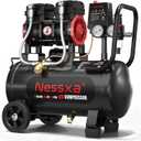 10 Gallon Ultra Quiet Air Compressor, Oil-Free Air Compressor Tank with Two Quick Couplers, 2HP 8.76 CFM@115PSI Pressure 70dB Electric Air Compressor for Woodwork Nailing, Garage, Auto Repair