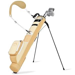 uniHimal Golf Lightweight Stand Carry Bag Easy to Carry and Durable Pitch n Putt Golf Bag for The Driving Range, Par 3 and Executive Courses31.5 inches Tall (Black)