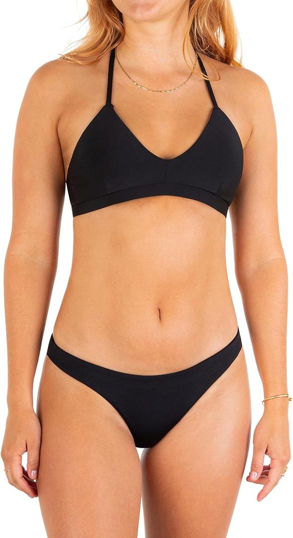 Hurley Women's Standard Adjustable Bikini Top (Medium, Black)