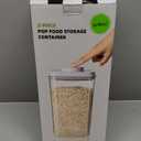 Ankou Airtight Food Storage Container with Pop Lid & 130ml Scoop, 4L/4.2qt *2 BPA-Free Cereal, Rice, Flour, Pasta & Snack Container, Stackable & Durable,Kitchen Pantry Organizer