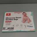 dearlomum Microwave Steam Sterilizer Bag for Baby Bottles 8 Count (20 Uses Per Bag), Reusable Travel Sterilization Pouches, Disinfection Container for Baby Pacifiers and Breast Pump Accessories