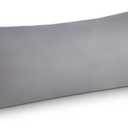 Bedsure Body Pillow Case Cover - Grey Polyester Microfiber Long Pillow Cases, Ultra Soft and Cozy Body Pillowcase with Envelope Closure, 1 Pack, 20x54 Inches (08 - Light Grey)