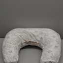 Boppy Nursing Pillow - Ergonomic Bottle & Breastfeeding Pillow with High, Firm, Large Area, Water-Repellent Cushion with Washable Cover; Baby Safety Alliance Verified - Gray Gentle Leaves