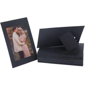 50 Pack Standing Paper Picture Frames 4x6,Cardboard Photo Frame with Easel,Paper Photo Frame Cards,Gallery Frames Bulk For Mother's Day Father's Day Graduation Birthday Wedding Classroom Craft DIY,Black