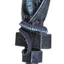 SUMMIT COLLECTION Fantasy Dragon On Celtic Cross Beer Tap Handle Display Grey Stone Sculptural Decor for Homebrew Kegerators Man Cave Bars Cool Beer Gift