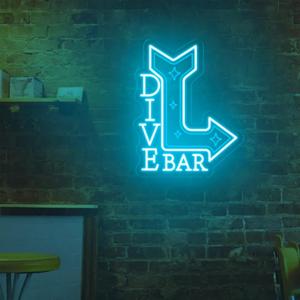 Retro Dive Bar Neon Sign Vintage Style LED Light Home Bar Man Cave Pub Wall Decor Birthday Party Gift