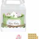 10Pcs Clear Cake Boxes with 10 Stickers and 1 Roll Ribbon Transparent Cake Carriers Plastic Cupcake Candy Food Storage Box for Home Wedding Birthday Party Favors Decor,5.5"X5.5"