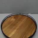 Acacia Wood 12" Lazy Susan Turntable Organizer for Table Top, Farmhouse Round Wooden Lazy Susan for Cabinet Kitchen Centerpieces Coffee Table, for Condiments Spices, Bathroom Vanity Tray Decor