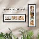 Giftgarden 5x7 Collage Picture Frame 3 Openings Horizontal, Textured Metal 8x24 Frame Matted to Three 5x7 Photos with Mat, Wall Display, Black