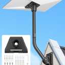FORGIGN Mount Starlink Gen 3 Mount, Pole Adapter Kit for Gen 3 Standard Dish, Heavy Duty Pivot Adjustable Starlinks Mounting Kit with Pipe Adapter for Wall Roof Mounts, Black