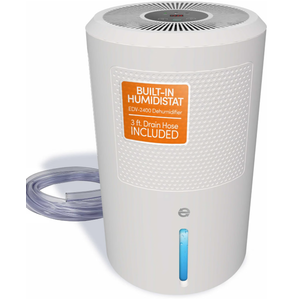 Eva-Dry EDV-2400 Electric Dehumidifier, Up to 267 Sq Ft, Humidistat
Adjustable humidistat — set target humidity, runs automatically | Drain hose included | Bedroom, bathroom, boat use