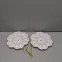 Peohud 2 Tier Deviled Egg Platter, 24 Holes Deviled Egg Tray Container, Detachable Ceramic Easter Egg Holder for Kitchen Countertop, Party, Microwave Dishwasher Freezer Safe