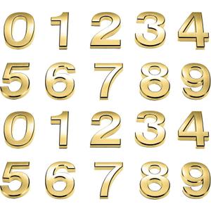 Hotop 20 Pieces Mailbox Numbers 0-9, Self Adhesive 3D Address Numbers for House Outside, Waterproof Door Room Stickers for Office Wall Apartment Decor(2 Inch,Gold)