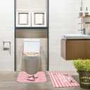 4 Pieces Santa Christmas Shower Curtain Set 72 x 72 in Winter Holiday Party Christmas Bathroom Curtain