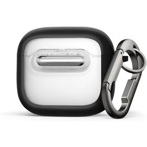 SURITCH Magnetic Cases for AirPods 4 Earbuds, Compatible with MagSafe, Shockproof Cases for AirPods 4th Generation, Rugged Protective Cover with Secure Lock & Carabiner & Cleaning Kit, Black