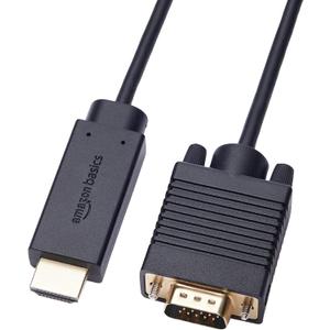 Amazon Basics HDMI to VGA Cable, 1080P, Gold-Plated, 6 feet, Black