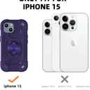 MARKILL Compatible with iPhone 15 Case 6.1 Inch with Built-in Kickstand, [Full Body Rugged Military Grade] Drop Protection Heavy Duty Case 3 in 1 Protective Durable Cover for iPhone 15