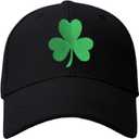 St Patricks Day Trucker Hat Irish Clover Baseball Cap Green Day Lucky Shamrock Hats St Patrick Decor Accessories (Black)