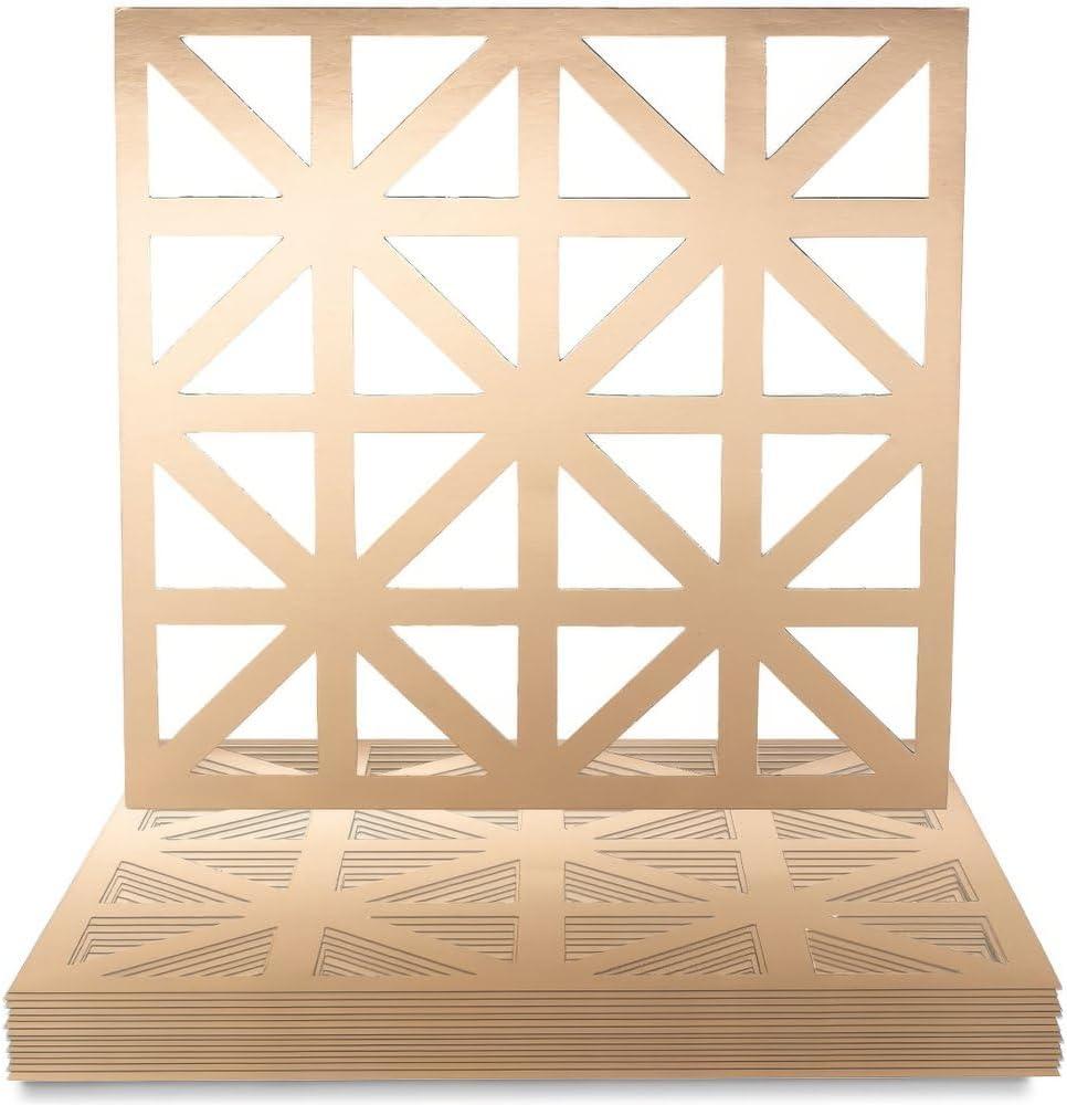 Fun Express Gold Laser-Cut Square Chargers Elegant Party Supplies for Weddings Anniversaries Banquets and Special Occasions Intricate Gold Detailing for Stylish Table Settings 24 Pieces