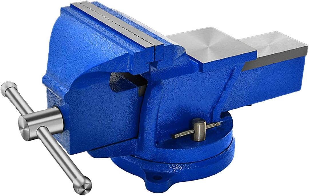 Bench Vise Heavy Duty, Table 6" Vise - Locking Base Clamp Cast Steel 360 Swivel Vice with Anvil, Table Clamp Pipe Lock Pliers Base Desktop for Woodworking Cutting Conduit Drilling, Sanding