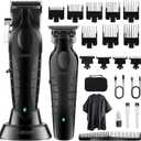 KEMEI Hair Clipper and Trimmer Set Professional Cordless Hair Clipper for Men Electric Beard Trimmers Barber Hair Cuttings Kit, T Blade Trimmers for Men, KM-2296KM-2299