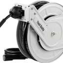 Tool Daily Retractable Pressure Washer Hose Reel 60 FT x 1/4, Heavy Duty Power Washer Hose Reel 3600 PSI, Auto-Rewinding, Wall/Floor Mounted