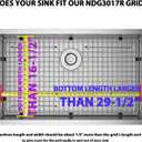 Serene Valley Sink Bottom Grid 29-1/2" x 16-1/2", Rear Drain with Corner Radius 3/16", Sink Grids Stainless Steel NDG3017R