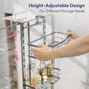 SWTYMIKI Over the Door Shower Caddy - 3 Tier Adjustable Shower Organizer Hanging with Soap Holder, No Drilling Stainless Steel Bathroom Rack Hanging for Body Wash, Shampoo, Soap, Razor, Silver
