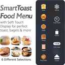 Elite Gourmet ECT5924D SmartToast Digital Long Slot 4 Slice Toaster, 1.5 Wide Slots for Thick Breads & Bagel Function, LED Touch Screen, Countdown Timer, 6 Shades, Stainless Steel
