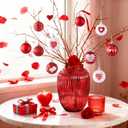 Valentines Day Decorations, 21pcs Ball Shaped Valentine Ornaments for Tree, Xmas, Love Day and Wedding Anniversary Party (Red)