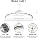 BAGAIL Plastic Hangers 50 Pack with Non-Slip Design,0.2 Inches Thick, 360Swivel Hook Space Saving Organizer for Bedroom Closet,Shirts,Pants(Grey- S Shaped)
