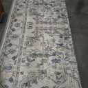 jinchan Lima 8x10 Machine Washable Area Rugs for Living Room - Vintage Floral Stain Resistant Low Pile Ultra-Thin Non Slip Accent Rug for Bedroom Kitchen Dining Room Home Office (8x10ft,Blue)