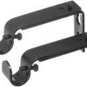 Ivilon Adjustable Brackets for Curtain Rods - for 1/2 or 5/8 Inch Rods. Set of 2 - Black