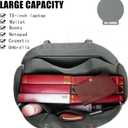 Large Canvas Tote Bag with Multi-Pockets Extra Big Shopping Beach Totes Bags Reusable Grocery Bag (Grey)