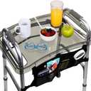StrongArm Clear View Walker Tray + Bag + Non-Slip Mat & Cup Holder, Tray for Folding Walkers, Food Tray, Walker Accessories, Tray Table for Standard Adult Walkers (Black)