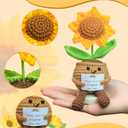 Sunflower Doll Crochet with Card - Positive Appreciation Present for Teachers, Graduation, Mom, Inspirational Gift for Students, Kids,Women,Men, Coworker, Friend,Sister,Christmas, Birthday