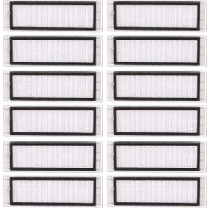 (12 Pack) HEPA Filter Compatible With Roborock S6 Pure S6 E4 S4 Max S6 MaxV S5 S5 Max S4 E2 E3 E4 E5 E20 E25 E35 S50 S65, Robotic Vacuum Cleaner Filter Accessories Kit, Replacement Parts 12 Filters