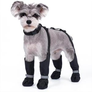 Dog Suspender Boots, Anti-Slip & Fall Waterproof Dog Shoes Leggings, Dog Paw Protector for Small Medium Dogs, Adjustable Dog Boots Pet Shoes for Outdoor Walking Black,S