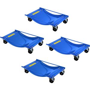 Car Wheel Dolly Set of 4, Vehicle Rollers Dolly for Moving Car with Heavy Duty 3.5 Inch Steel Wheels, 24x15 inches, Capacity 10000LBS