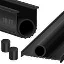ToLanbbt Garage Door Bottom Rubber Seals 10 FT Garage Door Weather Stripping Kit Seal Strip Replacement with 1/4" T Ends & 2 End Plugs, Universal U+O Ring Weatherproof Rubber Bottom Seal, Black